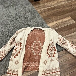 Patterned Cream and Brown Women's Sweater